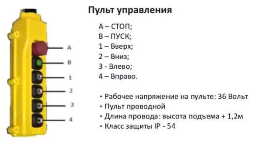 Схема подключения кран-балки с пультом