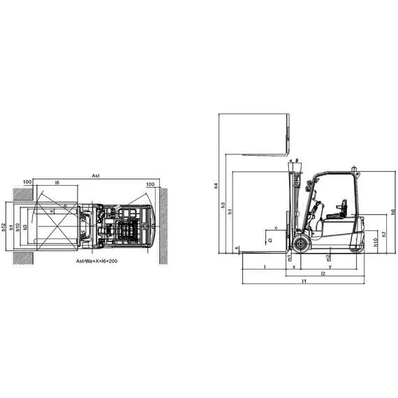 XILIN CPD20SA-16 Li-ion 1,6 т 3 м Погрузчик электрический трехопорный (900 мм 48V/350AH/100A) арт. 1025894 в Москве купить по выгодной цене 100kwatt.ru