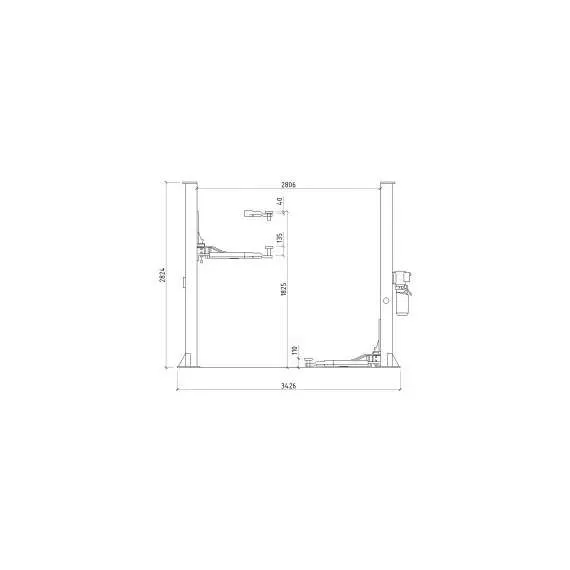 SYSTEM T4i 380В Двухстоечный подъемник с нижней синхронизацией (прямые лапы) в Москве, Грузоподъемность: 4 тонны (4000 кг), Напряжение: 380 В, Варианты модели: с прямыми лапами купить по выгодной цене 100kwatt.ru