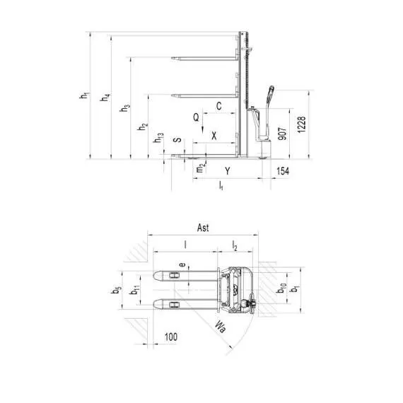 OXLIFT AX15 3600 мм 1500 кг Самоходный штабелер в Москве, Грузоподъемность: 1.5 тонны (1500 кг), Высота подъема вил, м.: 3.6 м, Тип батареи: Кислотная, необслуживаемая купить по выгодной цене 100kwatt.ru