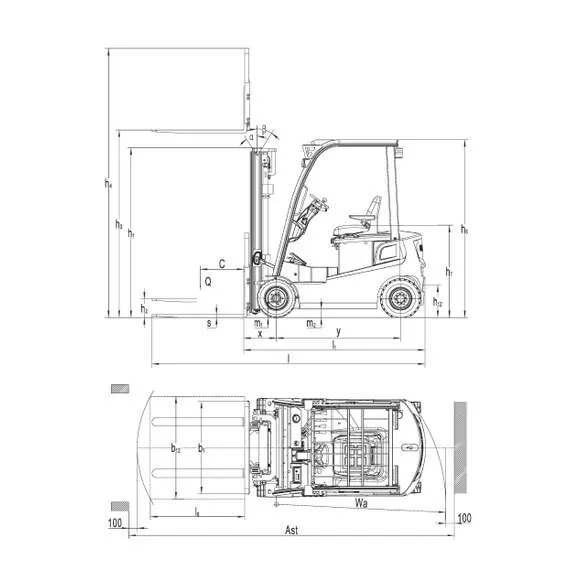 OXLIFT RX20 2 т 3 м SS FFL Li-ion Электрический погрузчик (свободный подъем вил, боковое смещение каретки) в Москве купить по выгодной цене 100kwatt.ru