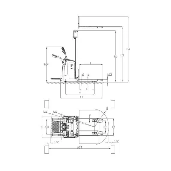 GROS (MIMA) MB1545LC-Li-ion FFL 1,5 т 4,5 м Самоходный штабелер с платформой и свободным подъемом в Москве купить по выгодной цене 100kwatt.ru