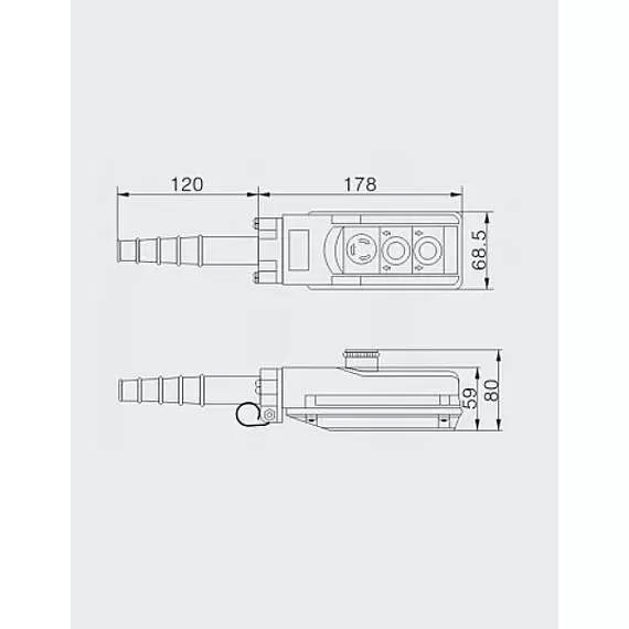 OCALIFT IP55 TNHA1-61YS Пульт управления 2 кнопки, 1 скорость, стоп, ключ, старт купить по выгодной цене 100kwatt.ru