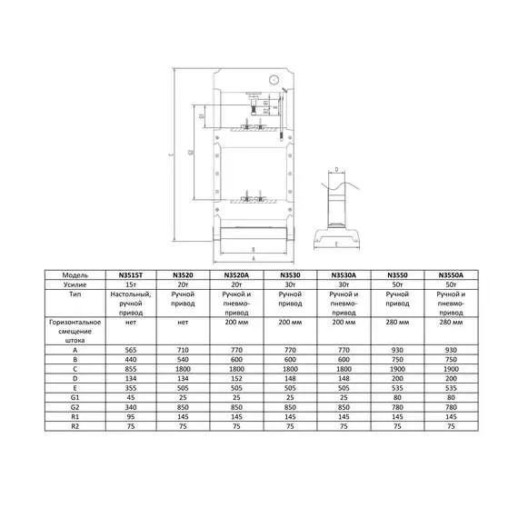 NORDBERG N3530A Пресс с пневмоприводом 30т PRO в Москве купить по выгодной цене 100kwatt.ru