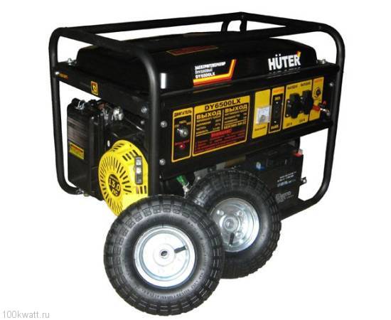 Huter DY6500LX Бензогенератор (Бензиновый генератор) с колесами и аккумулятором 